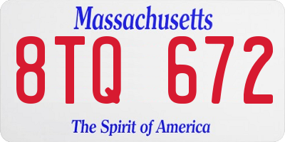 MA license plate 8TQ672