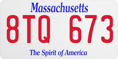 MA license plate 8TQ673