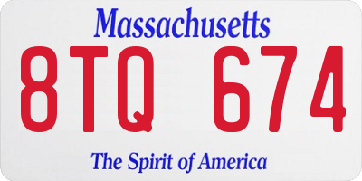 MA license plate 8TQ674