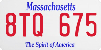 MA license plate 8TQ675