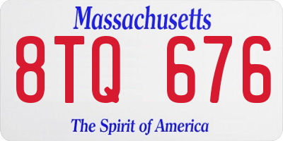 MA license plate 8TQ676