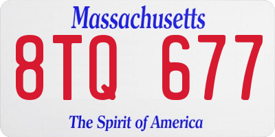MA license plate 8TQ677