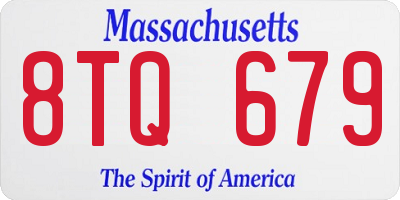 MA license plate 8TQ679
