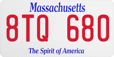 MA license plate 8TQ680