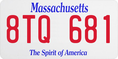MA license plate 8TQ681