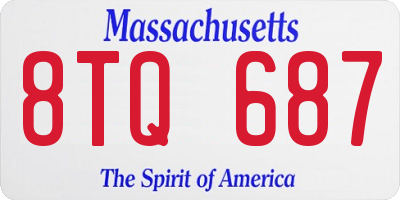 MA license plate 8TQ687