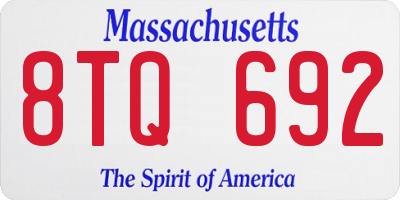 MA license plate 8TQ692