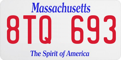 MA license plate 8TQ693