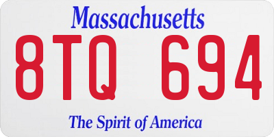 MA license plate 8TQ694