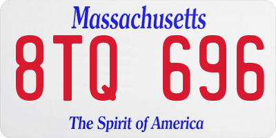 MA license plate 8TQ696