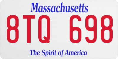 MA license plate 8TQ698