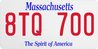 MA license plate 8TQ700