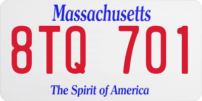 MA license plate 8TQ701