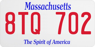 MA license plate 8TQ702