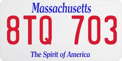 MA license plate 8TQ703