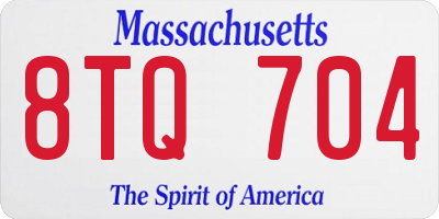 MA license plate 8TQ704