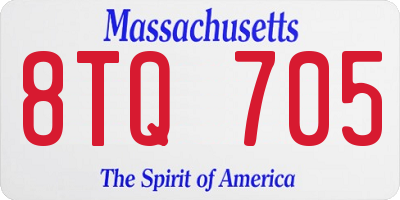 MA license plate 8TQ705