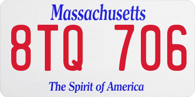 MA license plate 8TQ706