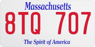 MA license plate 8TQ707