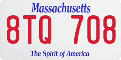 MA license plate 8TQ708