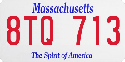 MA license plate 8TQ713