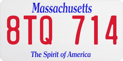 MA license plate 8TQ714