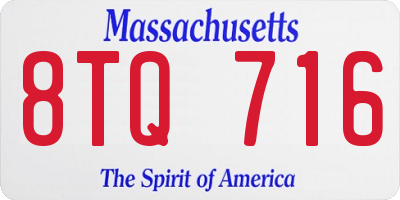MA license plate 8TQ716