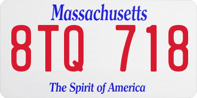 MA license plate 8TQ718