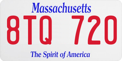 MA license plate 8TQ720