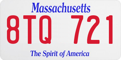 MA license plate 8TQ721