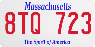 MA license plate 8TQ723