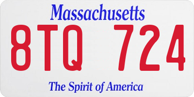 MA license plate 8TQ724