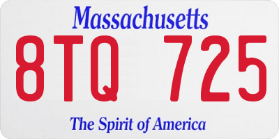 MA license plate 8TQ725