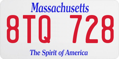 MA license plate 8TQ728