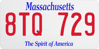 MA license plate 8TQ729