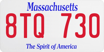 MA license plate 8TQ730