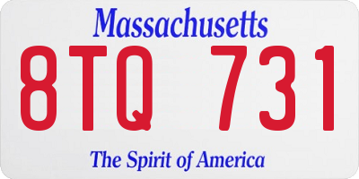 MA license plate 8TQ731