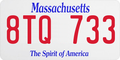 MA license plate 8TQ733