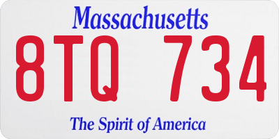 MA license plate 8TQ734