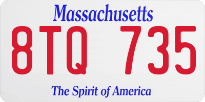 MA license plate 8TQ735
