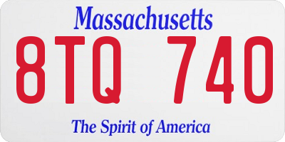 MA license plate 8TQ740