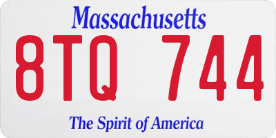 MA license plate 8TQ744