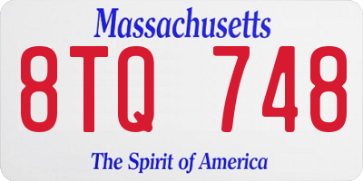 MA license plate 8TQ748