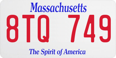 MA license plate 8TQ749