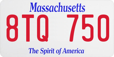MA license plate 8TQ750