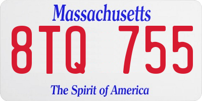 MA license plate 8TQ755