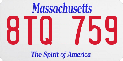MA license plate 8TQ759