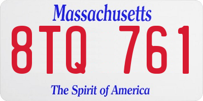MA license plate 8TQ761