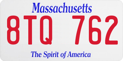MA license plate 8TQ762