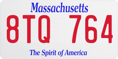 MA license plate 8TQ764